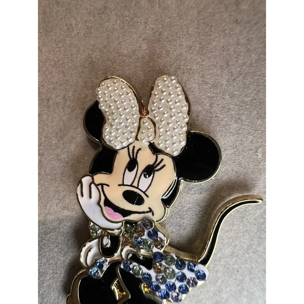 Disney x Baublebar Minnie Mouse Pearl/Rhinestone Enamel Earrings NEW